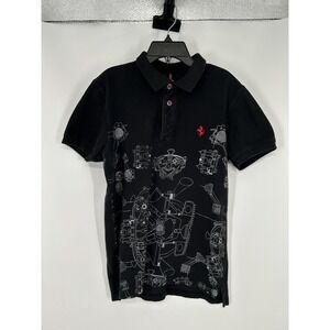 Ferrari Short Sleeve Graphic Polo Shirt Logo AOP All Over Print Mens Large